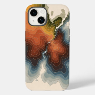 Funda Para iPhone 14 Impresión de mapa topográfico colorido