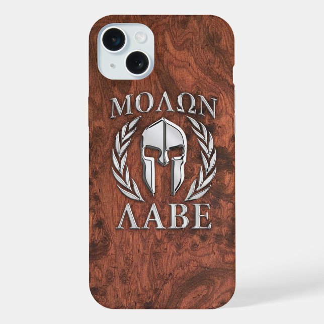 Funda Para iPhone Impresión de Molon Labe Spartan Warrior Mahogany e (Reverso )