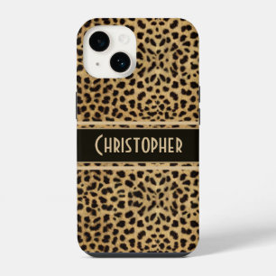 Funda Para iPhone 14 Impresión de piel de leopardo personalizada