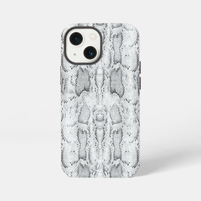 Funda Para iPhone Impresión de piel de serpiente pitón blanca (Reverso )