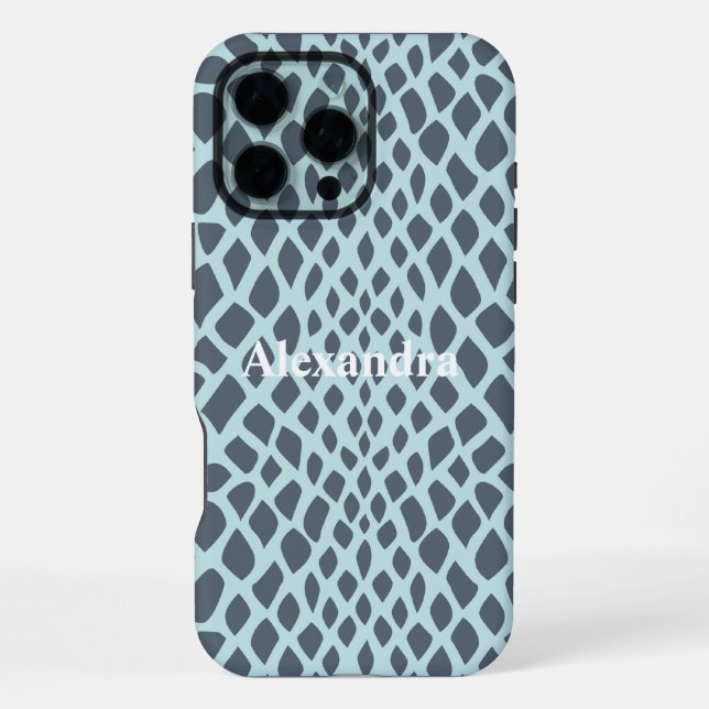 Funda Para iPhone Impresión de serpientes azules (Reverso )
