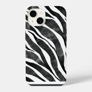 Funda Para iPhone 14 Impresión de un animal de cebra blanco negro