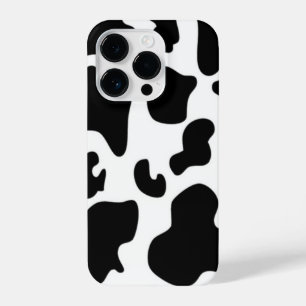 Funda Para iPhone 14 Pro Impresión de vaca en blanco y negro