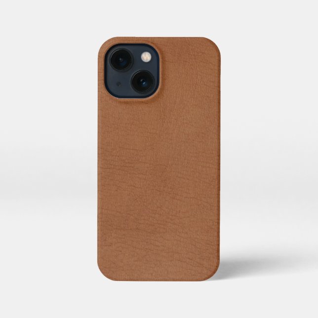 Funda Para iPhone Impresión digital de cuero marrón claro (Reverso )