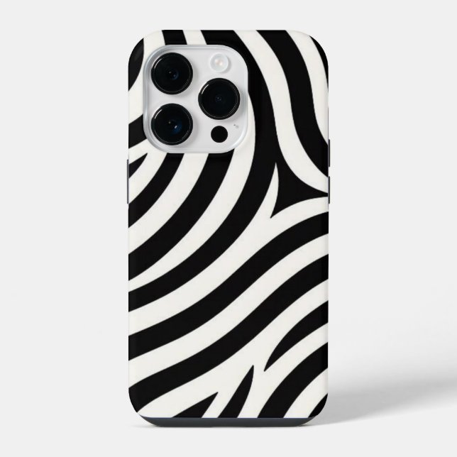 Funda Para iPhone Impresión moderna de rayas de cebra (Reverso )