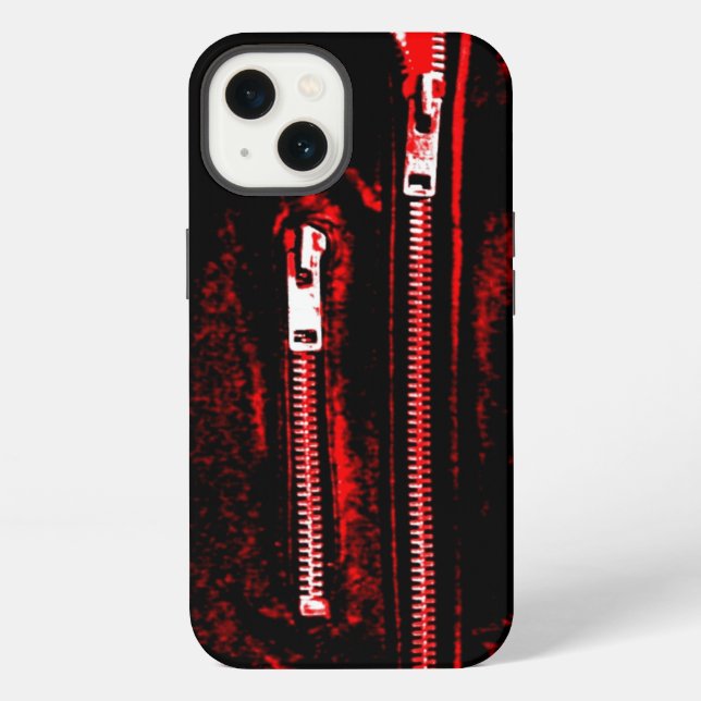 Funda Para iPhone Impresión roja de Zips (Reverso )