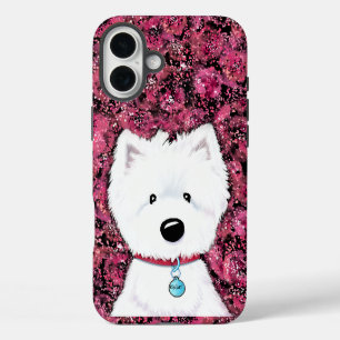 Funda Para iPhone 16 Plus Impresiones Florales de Westie por KiniArt