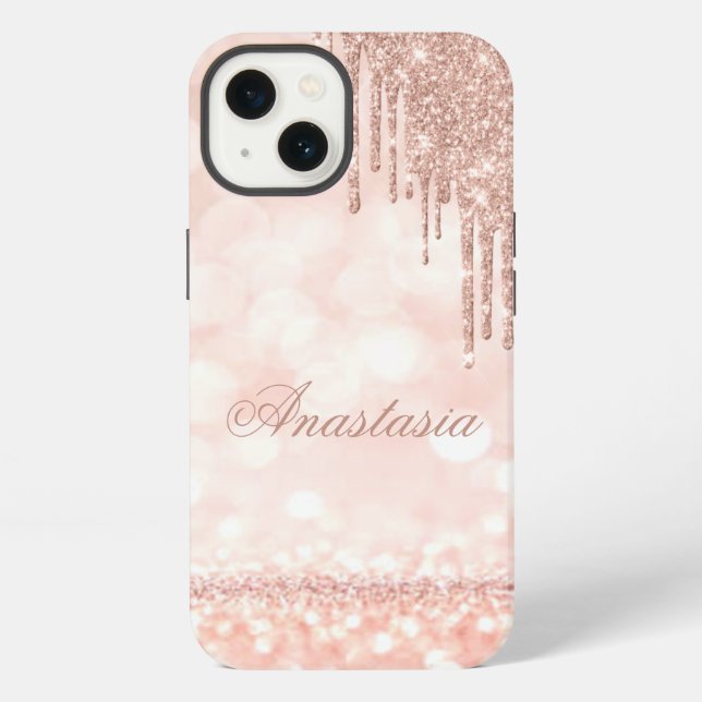 Funda Para iPhone Increíble, genial, rosa brillante (Reverso )