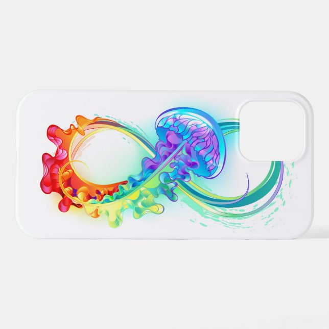 Funda Para iPhone Infinidad con las medusas del arcoiris (Reverso Horizontal)