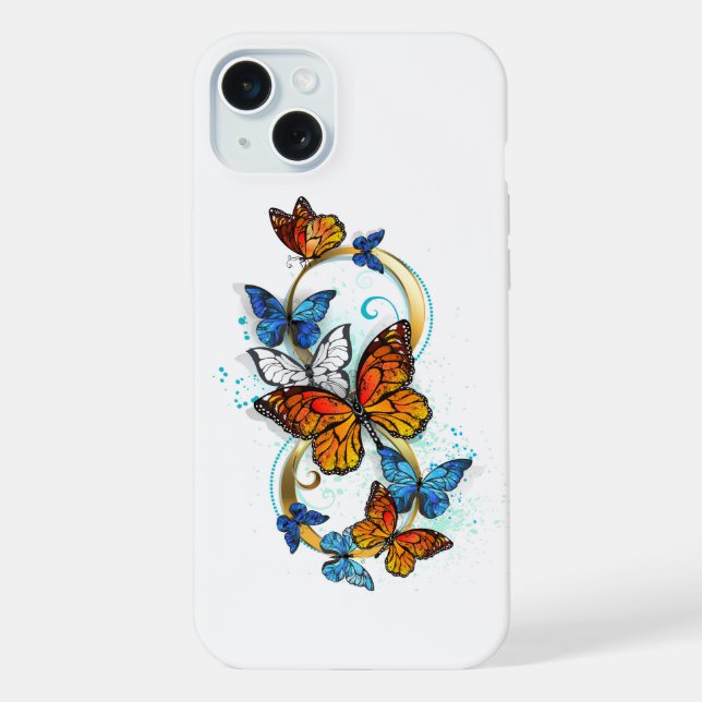 Funda Para iPhone Infinidad de Mariposas Monarca (Reverso )
