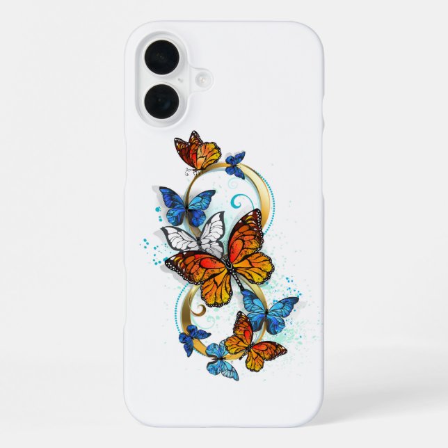 Funda Para iPhone Infinidad de Mariposas Monarca (Reverso )