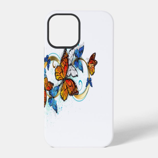 Funda Para iPhone Infinidad de Mariposas Monarca (Reverso )