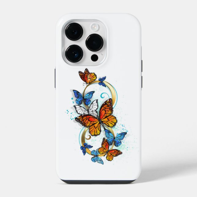 Funda Para iPhone Infinidad de Mariposas Monarca (Reverso )