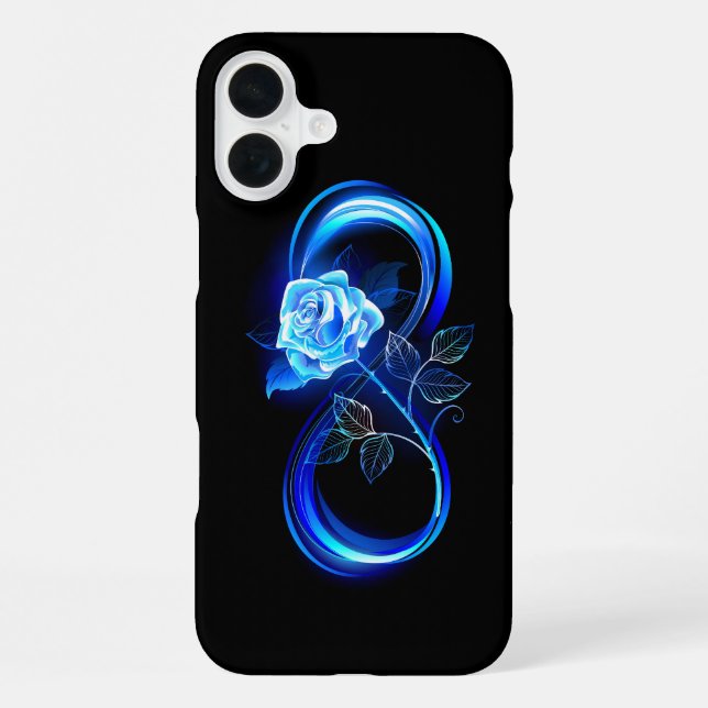Funda Para iPhone Infinito brillante con rosa azul (Reverso )