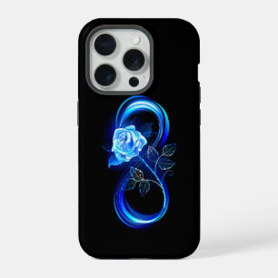 Infinito brillante con rosa azul