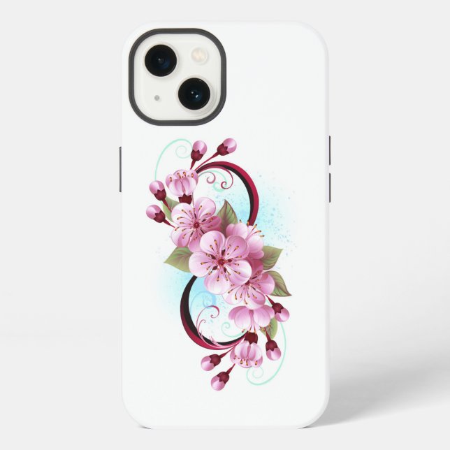Funda Para iPhone Infinito con las flores de flores de Sakura Blosso (Reverso )