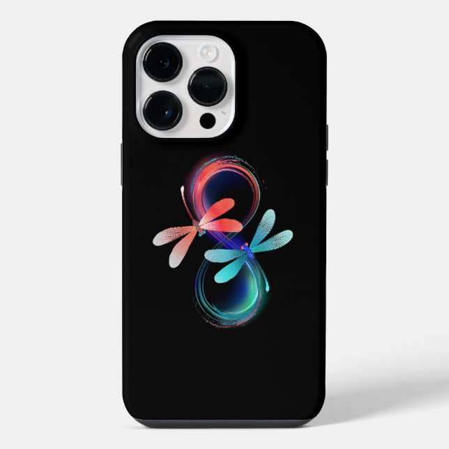 Funda Para iPhone Infinito con libélulas brillantes (Reverso )