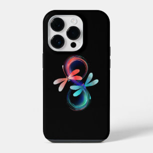 Funda Para iPhone 14 Pro Infinito con libélulas brillantes