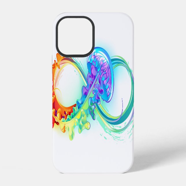 Funda Para iPhone Infinito con medusa arcoíris (Reverso )