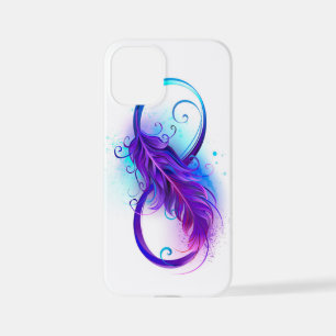 Funda Para iPhone 12 Mini Infinito con plumas púrpura