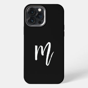 Funda Para iPhone 13 Pro Max Inicial minimalista monogramada negra
