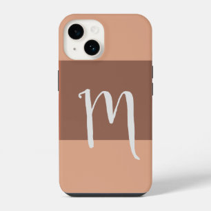 Funda Para iPhone 14 Inicial moderna simple con monograma pastel