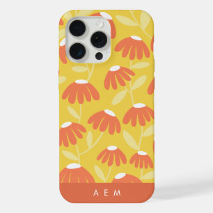 Iniciales de monograma inferior patrón floral amar