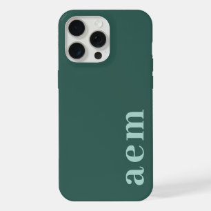 Iniciales de monograma lateral minimalista verde m