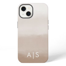 Iniciales Monogramadas Elegantes Hongo Marrón Ombr