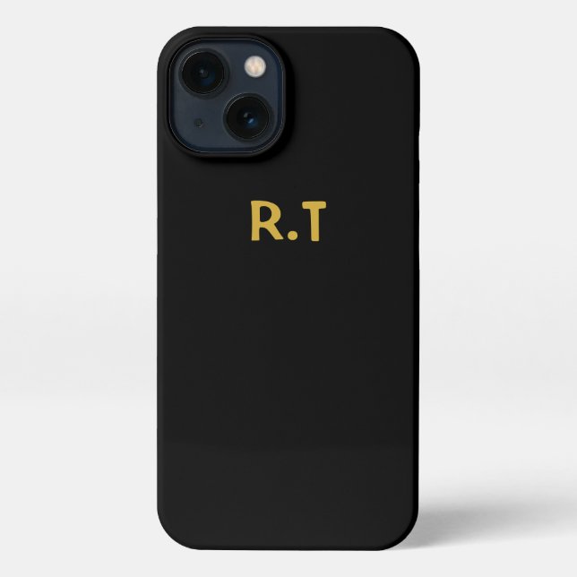 Funda Para iPhone Iniciales personalizados, cubierta brillante del t (Reverso )