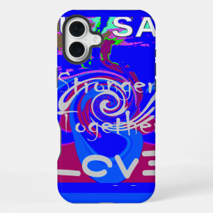 Funda Para iPhone 16 Plus Inspiración EE. UU. Somos Más Fuertes Juntos Con A