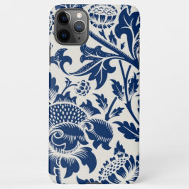 Funda Para iPhone 11Pro Max Intricate blue floral pattern on light background