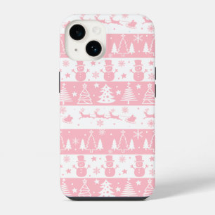 Funda Para iPhone 14 Invierno de los Navidades rosados