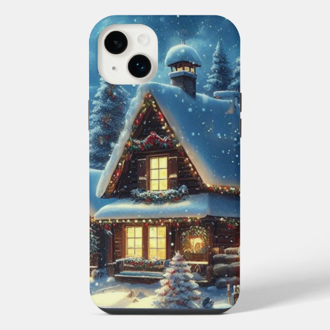 Funda Para iPhone Invierno/Santa/Navidades/Nieve (Reverso)