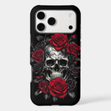 Funda para iPhone / iPad de calaveras y rosas esqu