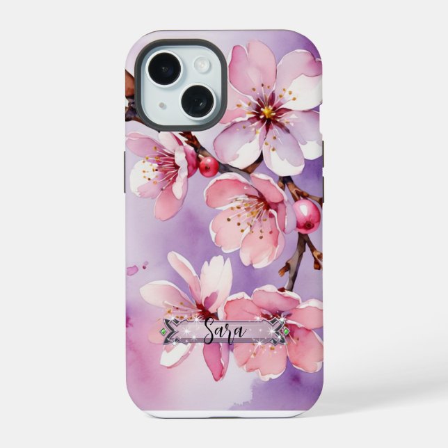 Funda para iPhone / iPad de flores de cerezo rosad (Reverso )