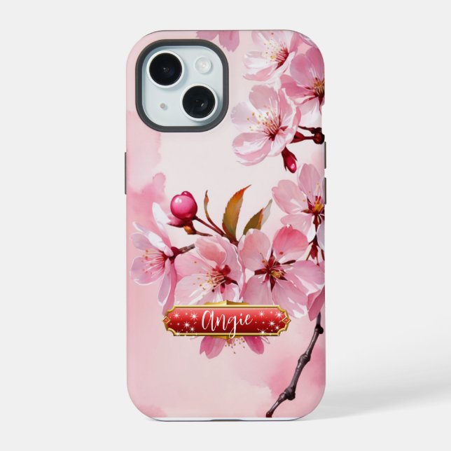 Funda para iPhone / iPad de flores de cerezo rosad (Reverso )
