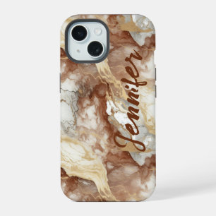 Funda para iPhone / iPad de mármol dorado tono tie