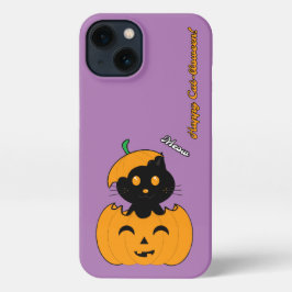 iPhone 13 Ajustable Funda, Brillante Cat-lloween