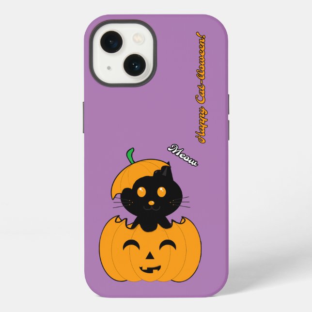 Funda Para iPhone iPhone 13 Ajustable Funda, Brillante Cat-lloween (Reverso )