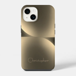 Funda Para iPhone 14 iPhone 15 con textura radial de oro personalizada