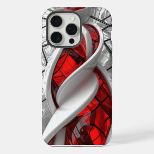 iPhone 15 pro max color rojo y plata funda