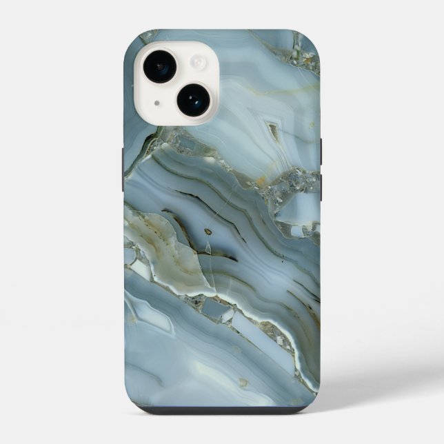 Funda Para iPhone iPhone con patrón de mármol gris azul / Android (Reverso )