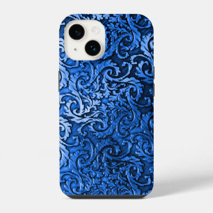Funda Para iPhone 14 Iphone de metal radial azul pulido de titanio 15