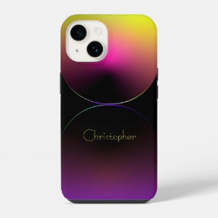Funda Para iPhone 14 Iphone de textura radial amarillo personalizado 15
