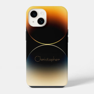 Funda Para iPhone 14 Iphone de textura radial naranja personalizada 15