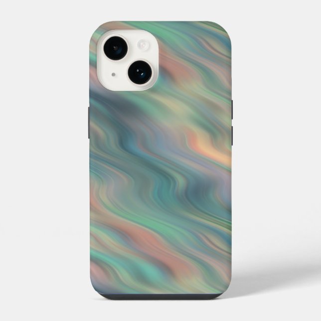 Funda Para iPhone Iris azul textura ondulada (Reverso )