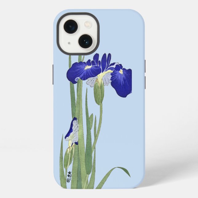 Funda Para iPhone Iris azules de Ohara Koson (Reverso )