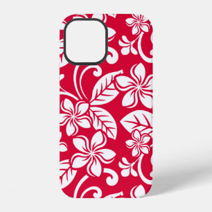 FUNDA PARA iPhone 12 ISLA PLUMERIA (ROJO FRESAS)