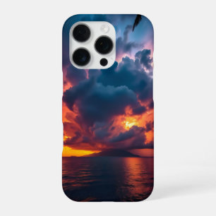 Funda Para iPhone 16 Pro isla tropical al atardecer